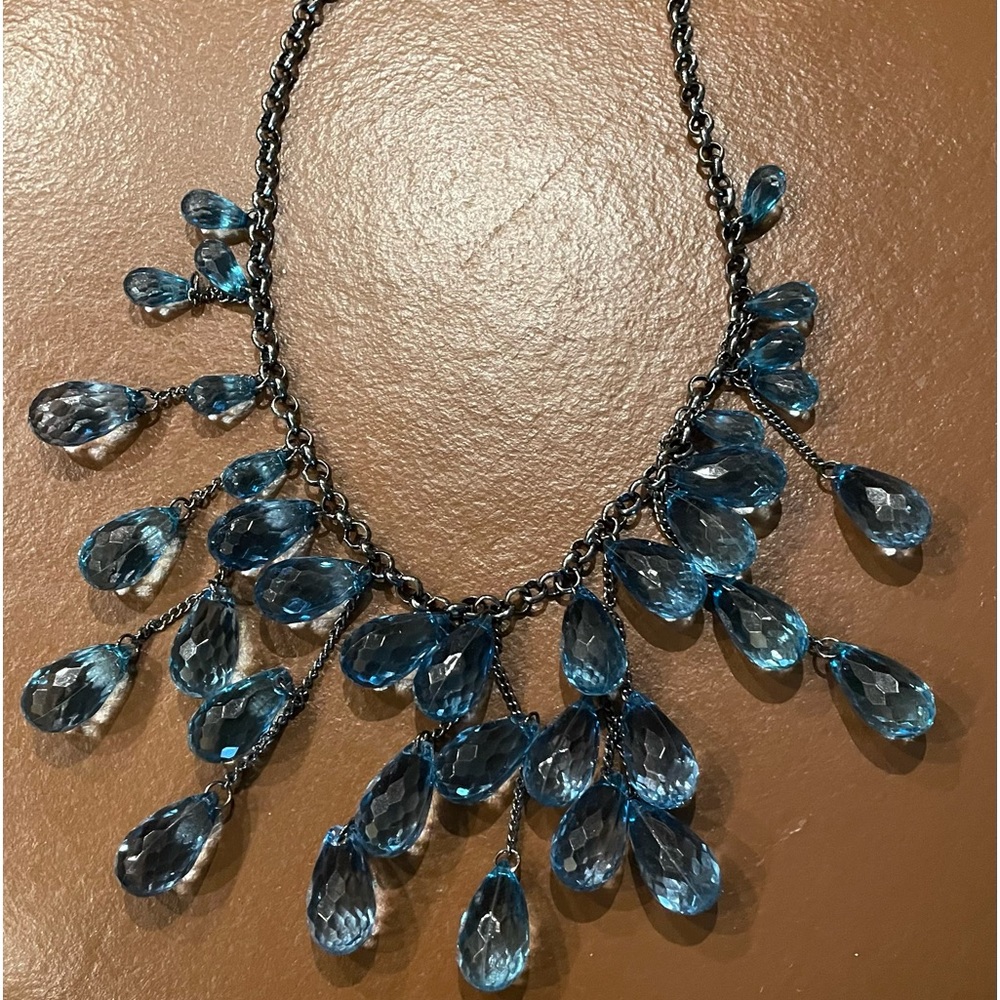 Vera Wang aqua crystal necklace